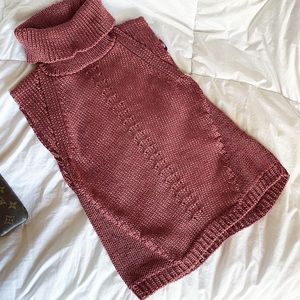 Knit Rusty Orange turtle neck vest